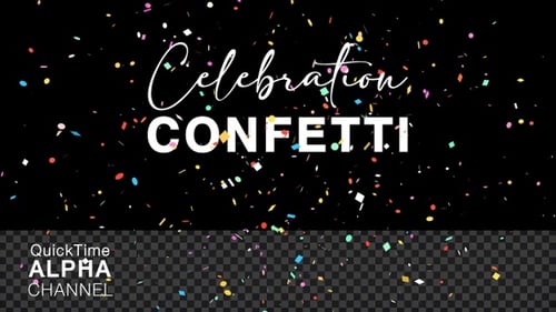 Vibrant Confetti Falling Celebration with Alpha Channel