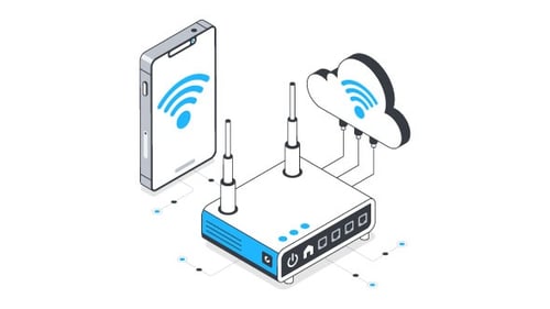 Wifi Modem Isometric Animation Alpha Channel