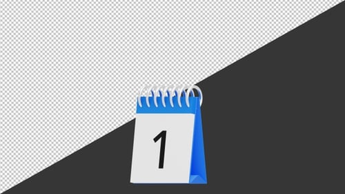 3D Calendar Flip | Alpha Channel