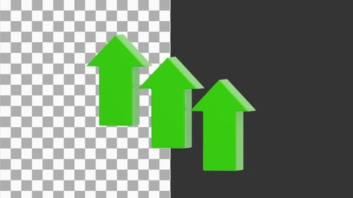 3D Growth Arrow | Alpha Channel
