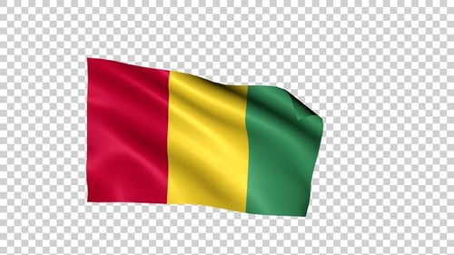Waving Guinea Flag On Transparent Background Looping Animation