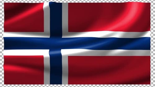 Norwegian Flag Waving Seamless Loop Animation