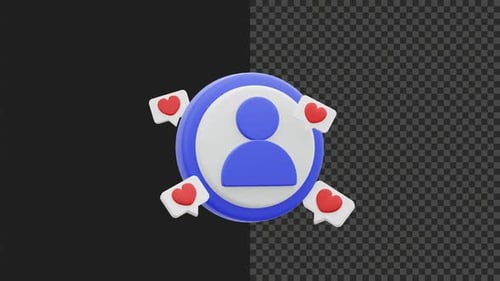 Kundenähnliche 3D-Iconanimation, transparenter Hintergrund
