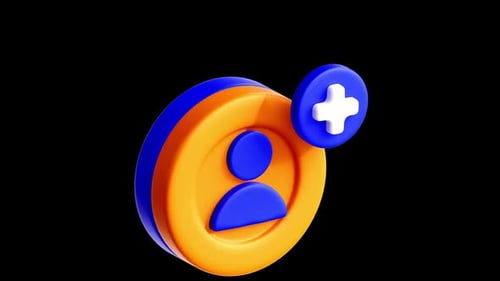 Modern 3D User Add Icon Animation