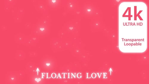 Floating Hearts and Sparkles Abstract Background Animation