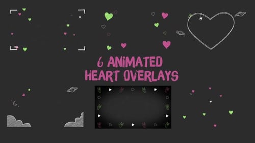 Animated Hand Drawn Sketch Hearts Overlays Pack