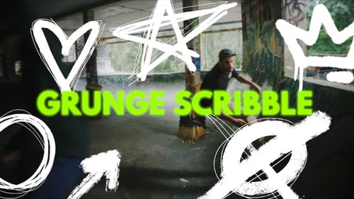 Pack Of 24 Grunge Scribbles And Shapes On Alpha