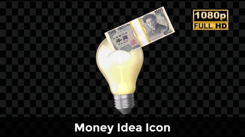 Lightbulb Piggy Bank Accumulates Banknotes Animation