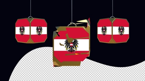 Austrian Flag Shattering 3D Box Reveal and Reconstruction