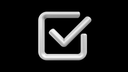 Modern 3D Animated Checkmark Icon for Success and Completion