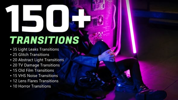 Dynamic Video Transitions Pack with Glitch and Film Effects ...