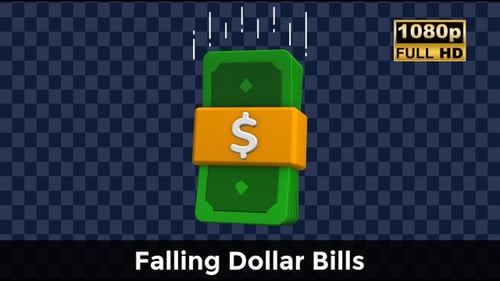 3D Animated Dollar Money Stack Icon Spinning