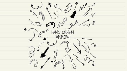 Hand Drawn Arrow Alpha Channel