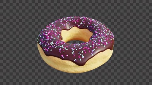 Rotierender Donut aus dunkler Schokolade