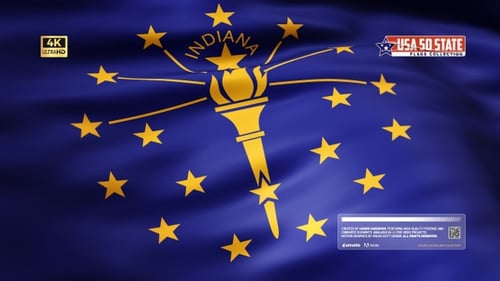 Waving Indiana State Flag Animation