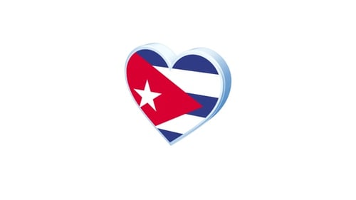Animated 3D Cuban Flag Heart Rotating Loop