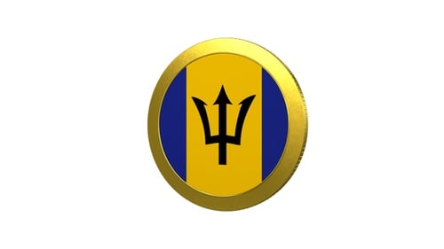 Barbados Flag With Gold Coin Loop Alpha