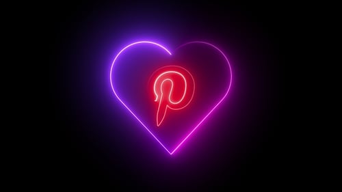Glowing Neon Heart Outline Logo Reveal Animation