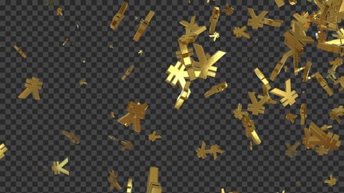 Falling Yen Currency Symbol Golden Loop V3