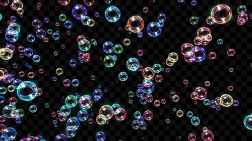 Colorful Bubbles Flying