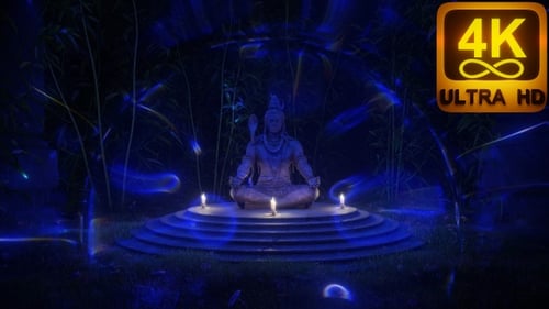 Third Eye Chakra healing powerful energy field spirtual meditating Glowing blue aura 3d vj loop trip