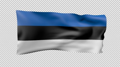 Realistic Waving Flag of Estonia Animation