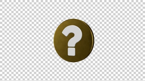 Question Sign Icon Rotating Golden