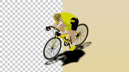 Yellow Bicycle Race Ortographic