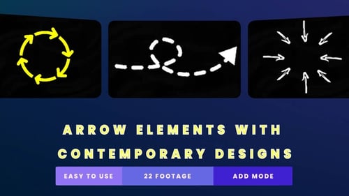 Contemporary Hand Drawn Arrow Elements Black Background