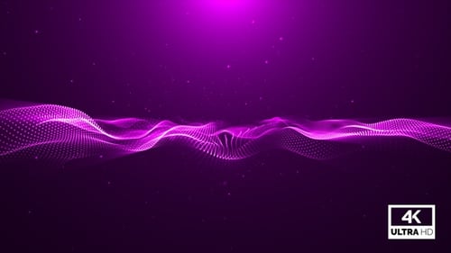 Abstract Purple Particle Wave Digital Motion Background Loop
