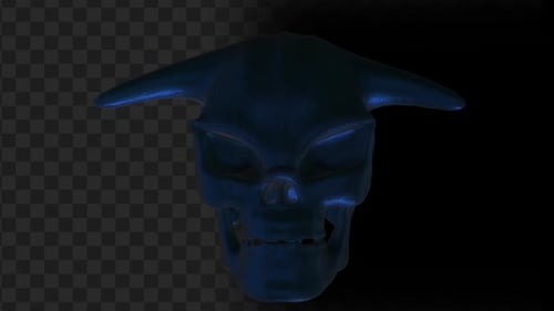 Animação 3D escura em azul caveira