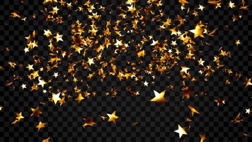 Konfetti mit goldenen Sternen