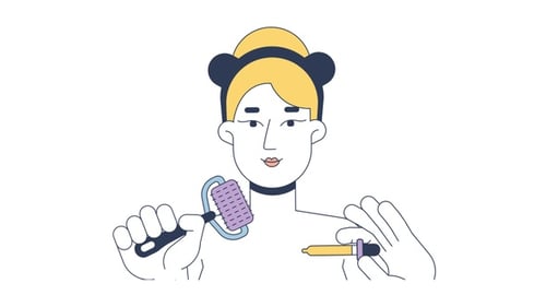 Animated Skincare Routine with Face Massage and Tools