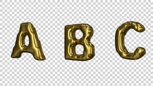 Buchstabenpaket A bis Z, goldfarben