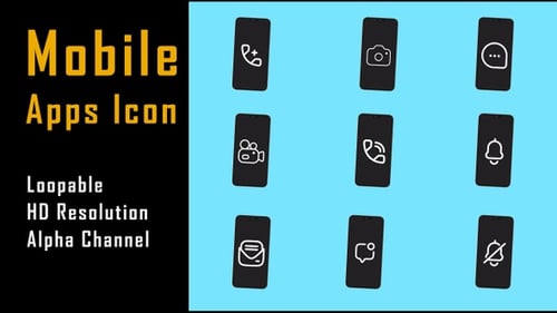 Animated Mobile App Icons for Technology Videos