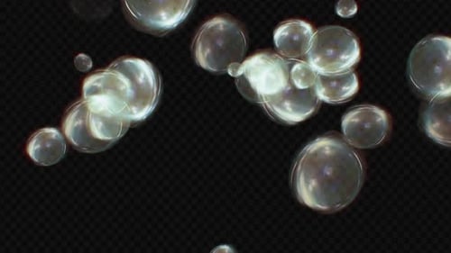 Shiny Transparent Liquid Bubbles Floating with Light Effect V10