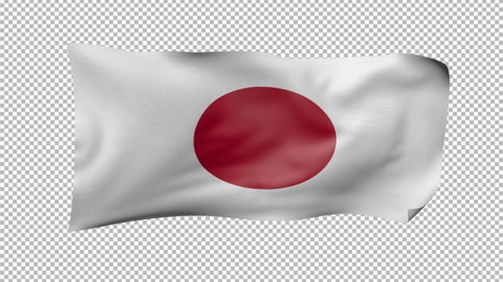Japan Waving Flag Transparent Alpha, Elements Motion Graphics ft. Japan ...