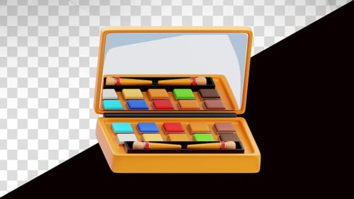 Animation 3D de la plaque de maquillage