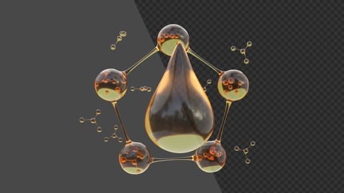 3D Collagen Molecule Structure | Alpha Channel