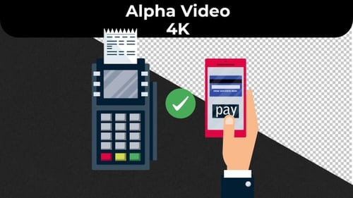 Contactless Mobile Payment Transaction Flat Animation