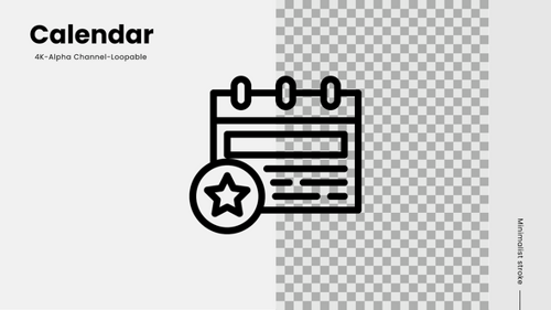 Animated Minimalist Calendar Icon with Star Loop