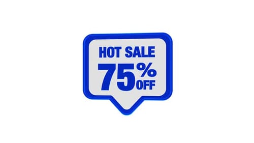 3D Hot Sale 75 Percent Off Speech Bubble Animation