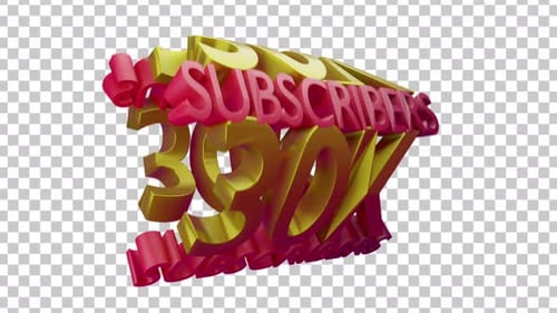 Dynamic 3D Subscribers Milestone Text Animation