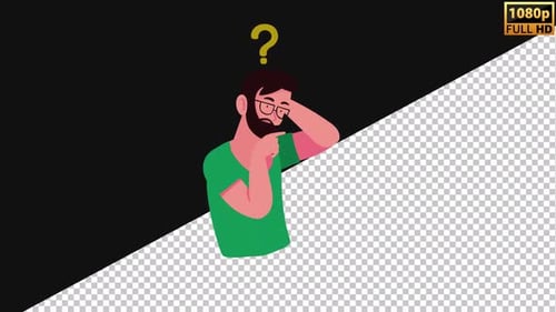 Man Thinking 2D | Alpha Channel