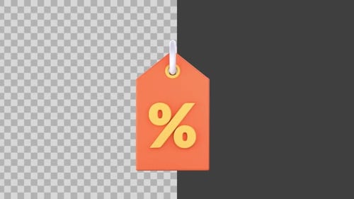 Animated 3D Discount Price Tag Icon