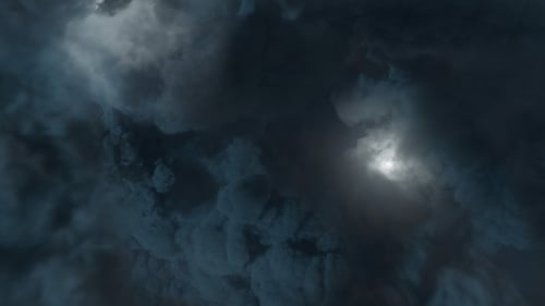 Powerful Lightning Logo Reveal through Storm Clouds