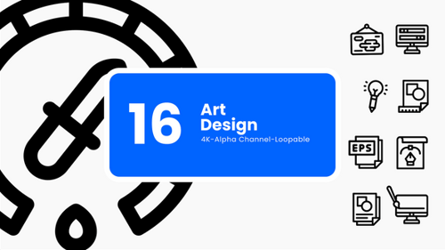 Animated Line Art Icons for Art and Design Projects