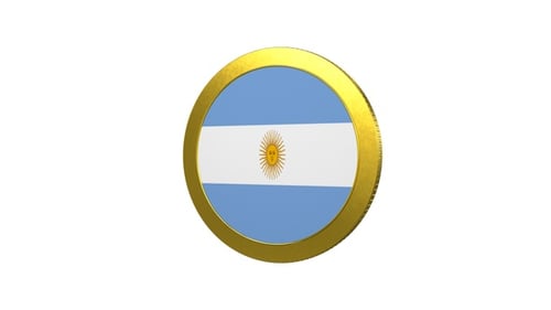 Argentina Flag With Gold Coin Loop Alpha