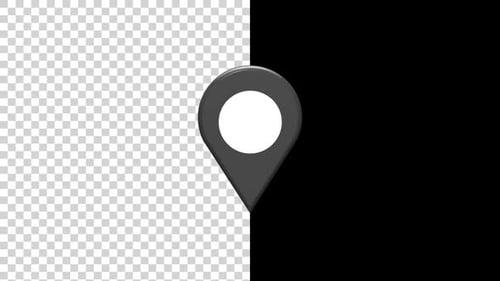 Animated 3D Location Map Pin Icon Rotation