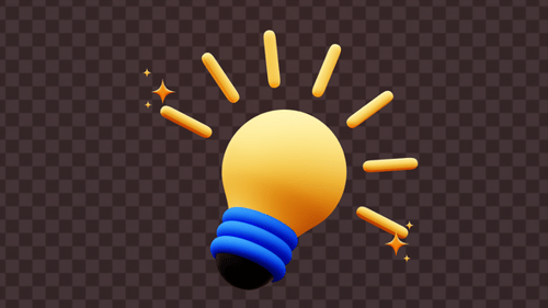 3D Animated Light Bulb Idea Animation with Sparkles
